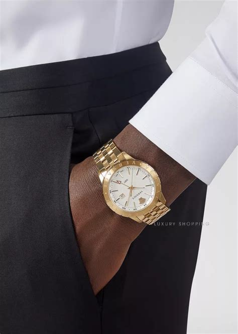 versace champagne metal univers watch